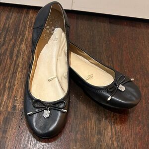 Vince Camuto Black Leather Ballet Flats | Size 7.5 / 38